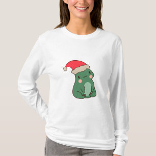 Kawaii Christmas Frog – Cute Santa Hat Frog T-Shirt