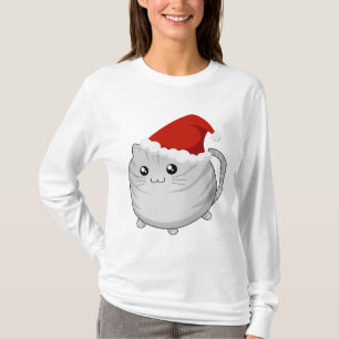 Kawaii christmas grey tabby kitty cat T-Shirt