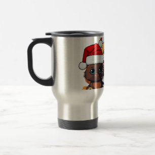 Kawaii Christmas kitten in Santa Hats T-Shirt Travel Mug