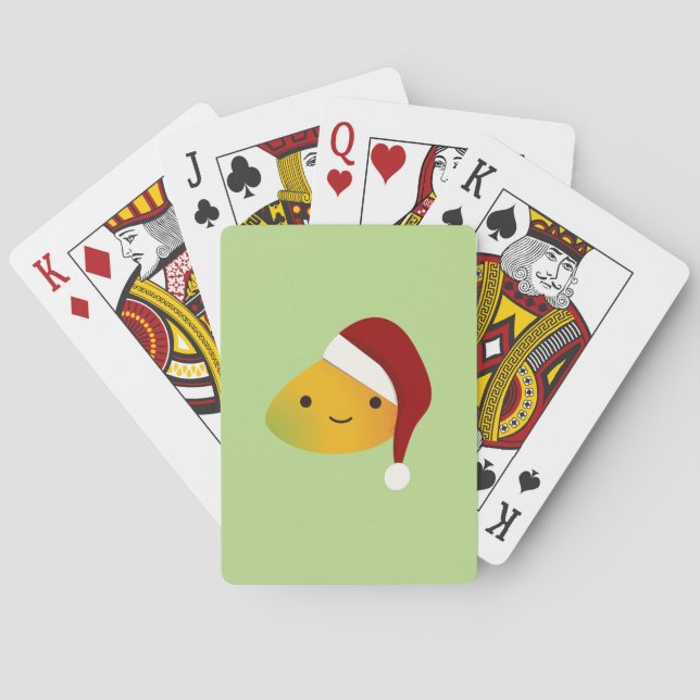 Kawaii Christmas Mango Playing Cards (Back)