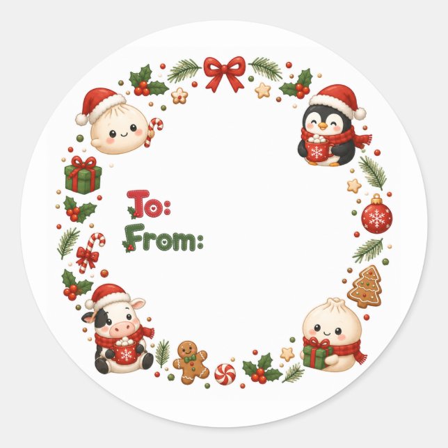 Kawaii Christmas tags (Front)