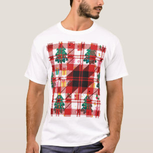 Kawaii Christmas Tree Presents Pattern T-Shirt