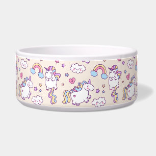 Kawaii chubby flying unicorns rainbow pattern