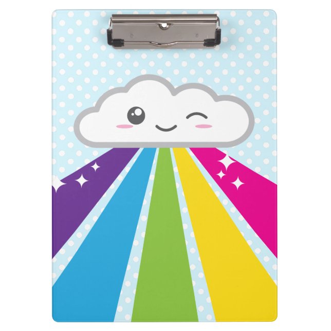 Kawaii Cloud and Rainbow Clip Board (Front)