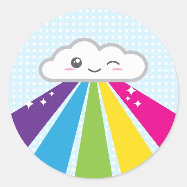 Kawaii Cloud and Rainbow Stickers (Front)