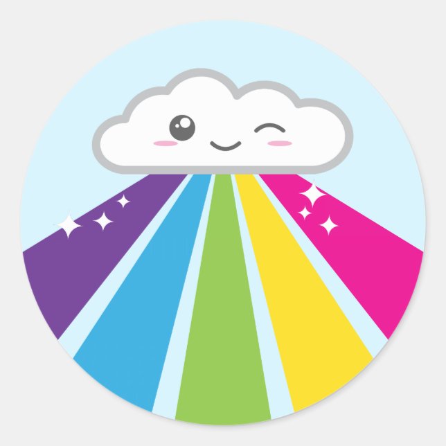 Kawaii Cloud and Rainbow Stickers (Front)