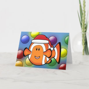 Kawaii Clownfish Christmas Card