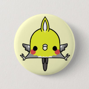 Kawaii Cockatiel (You change the Background!) 6 Cm Round Badge