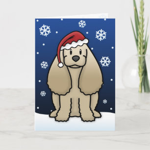 Kawaii Cocker Spaniel Christmas Card