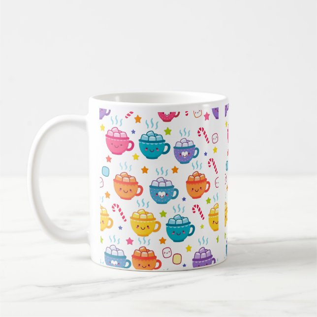 Kawaii Cocoa Cups Pattern (Left)