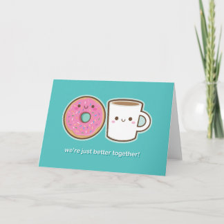 Kawaii Coffee & Doughnut Card
