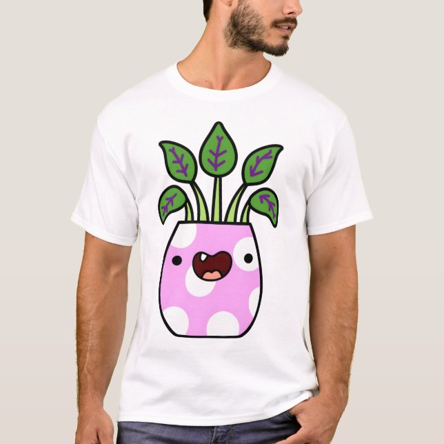 Kawaii Coleus Plant Potted Plant T-Shirt (Front)