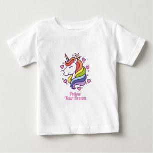 Kawaii Colorful Rainbow Unicorn Dreams  Baby T-Shirt