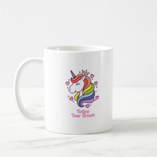 Kawaii Colourful Rainbow Unicorn Dreams Coffee Mug