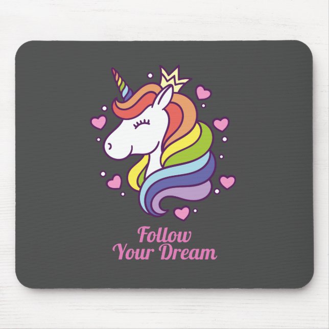 Kawaii Colourful Rainbow Unicorn Dreams      Mouse Pad (Front)