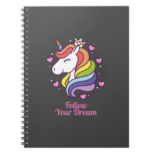 Kawaii Colourful Rainbow Unicorn Dreams Notebook