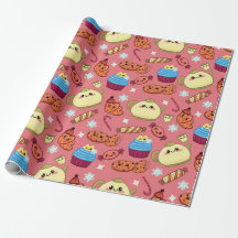 kawaii cookies and cute tea time pattern