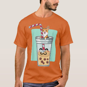 Kawaii Corgi Anime Bubble Tea Puppy Lover Dog Japa T-Shirt