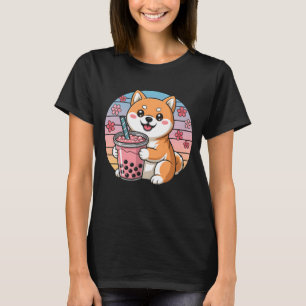 Kawaii Corgi Dog Bubble Tea Boba Anime Neko Japane T-Shirt