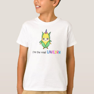 Kawaii Corn Unicorn Funny Vegetable Pun T-Shirt