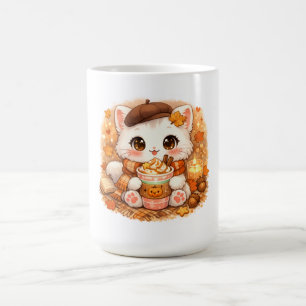 Kawaii Cosy Autumn Latte Kitty – Cute Fall Cat Coffee Mug