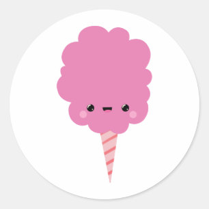 Kawaii Cotton Candy Classic Round Sticker