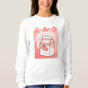 Kawaii Cow Retro Japanese Peach Milk Sweatshirt