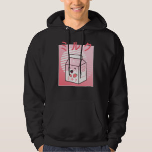 Kawaii Cow Retro Japanese Strawberry Milkshake Hoodie