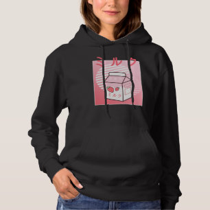 Kawaii Cow Retro Japanese Strawberry Milkshake Hoodie
