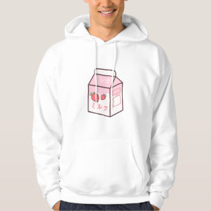 Kawaii Cow Retro Japanese Strawberry Milkshake Hoodie