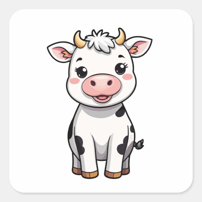 Kawaii Cow Sticker (Front)