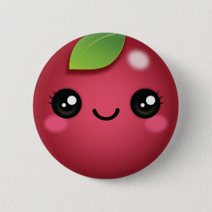 Kawaii Cranberry Button