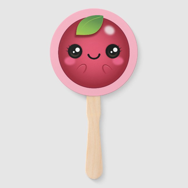 Kawaii Cranberry Hand Fan (Front)