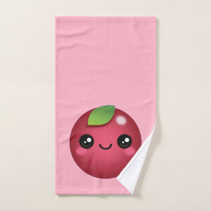 Kawaii Cranberry Hand Towel