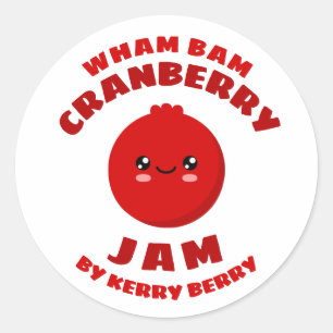 Kawaii Cranberry Jam Classic Round Sticker