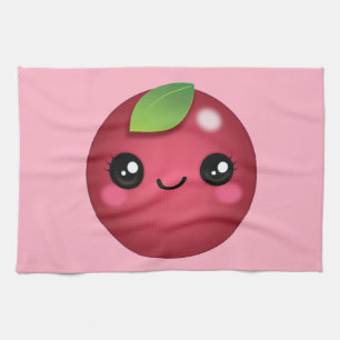 Kawaii Cranberry Kitchen Towel