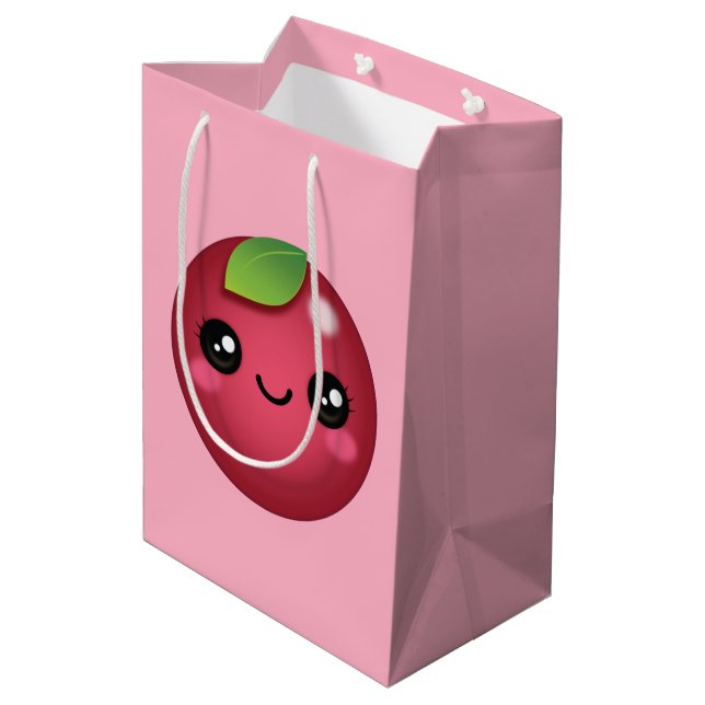 Kawaii Cranberry Medium Gift Bag (Back Angled)