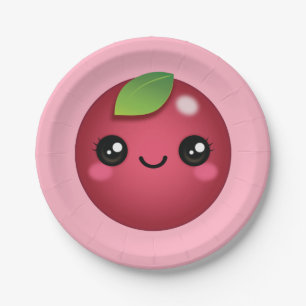 Kawaii Cranberry Paper Plate
