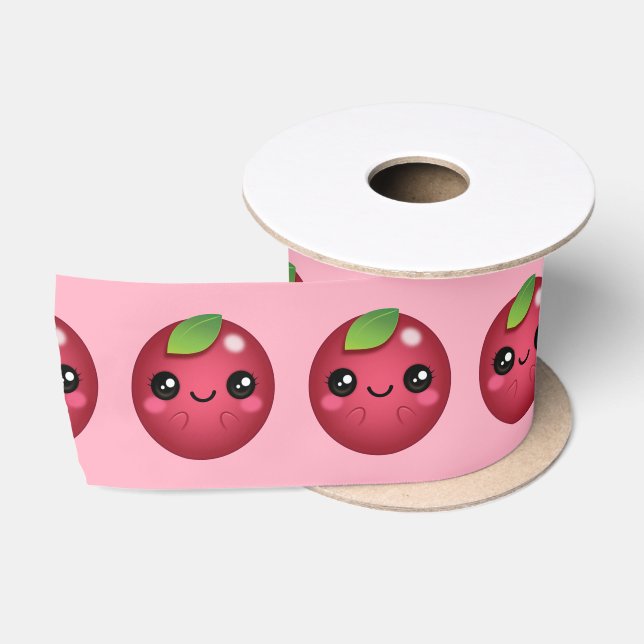 Kawaii Cranberry Satin Ribbon (Spool)