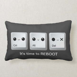 Kawaii Ctrl Alt Del Keyboard - Let's reboot Lumbar Cushion