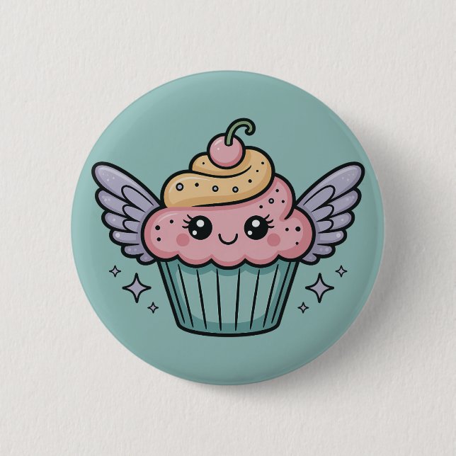  Kawaii Cupcake 6 Cm Round Badge (Front)