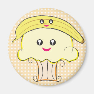 Kawaii Cupcake and Banana Magnet