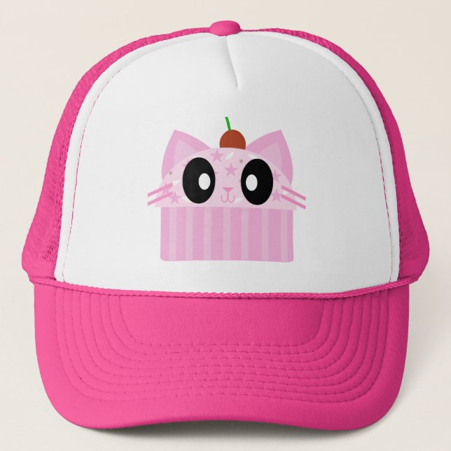kawaii cupcake cat trucker hat (Front)