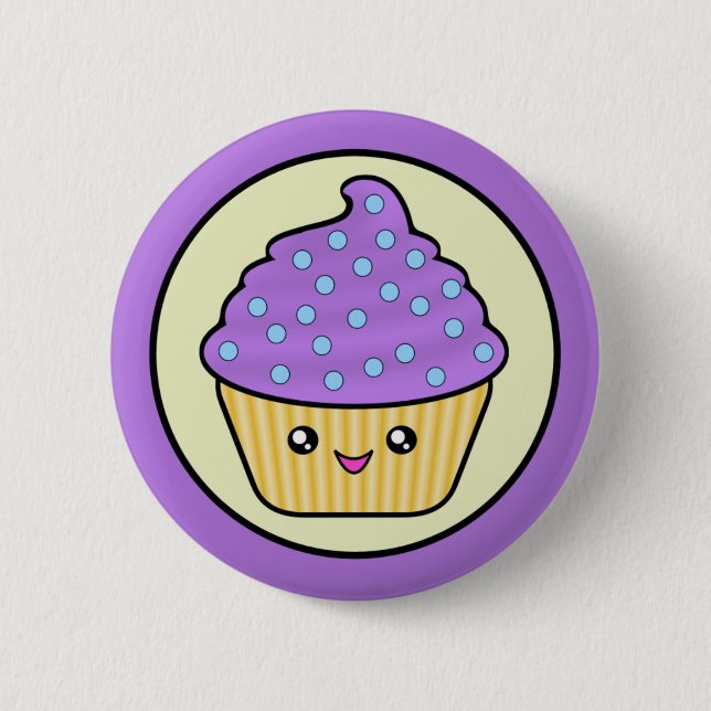 Kawaii Cupcake Cuppy Cake 6 Cm Round Badge (Front)