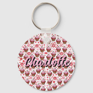 Kawaii Cupcake Design – Cute Dessert Illustration  Key Ring