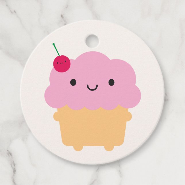 Kawaii Cupcake Favour Tags (Front)