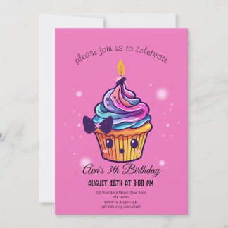 kawaii cupcake invitation