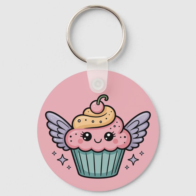  Kawaii Cupcake Key Ring (Front)
