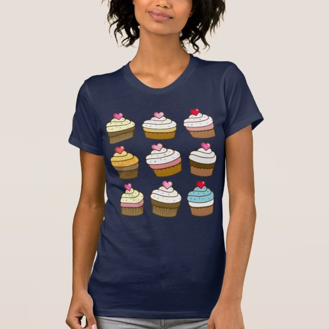 kawaii cupcake pattern T-Shirt (Front)