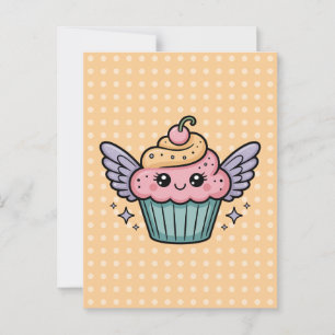Kawaii Cupcake Postcard